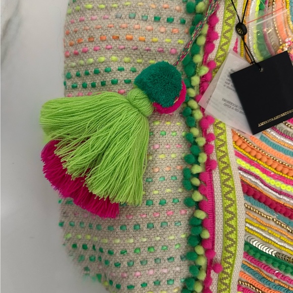 AMERICA & BEYOND Alex Embellished Hand Beaded Tote, NWT, Orig. $178 - Picture 4 of 16